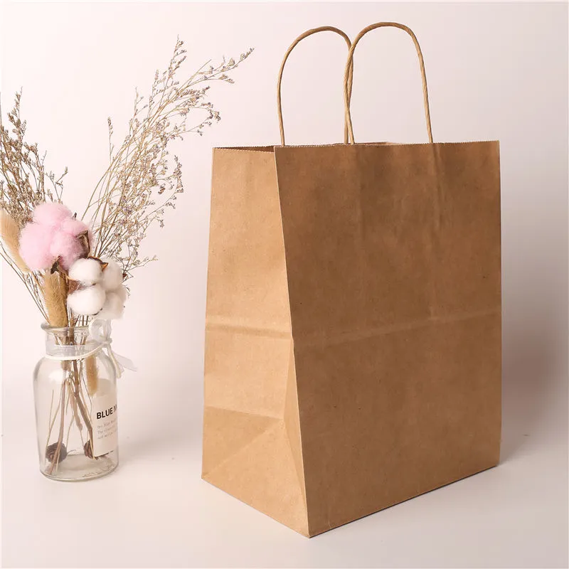 Industrial Eco Paper Bag String Twisted Rope Handle Paper Bag