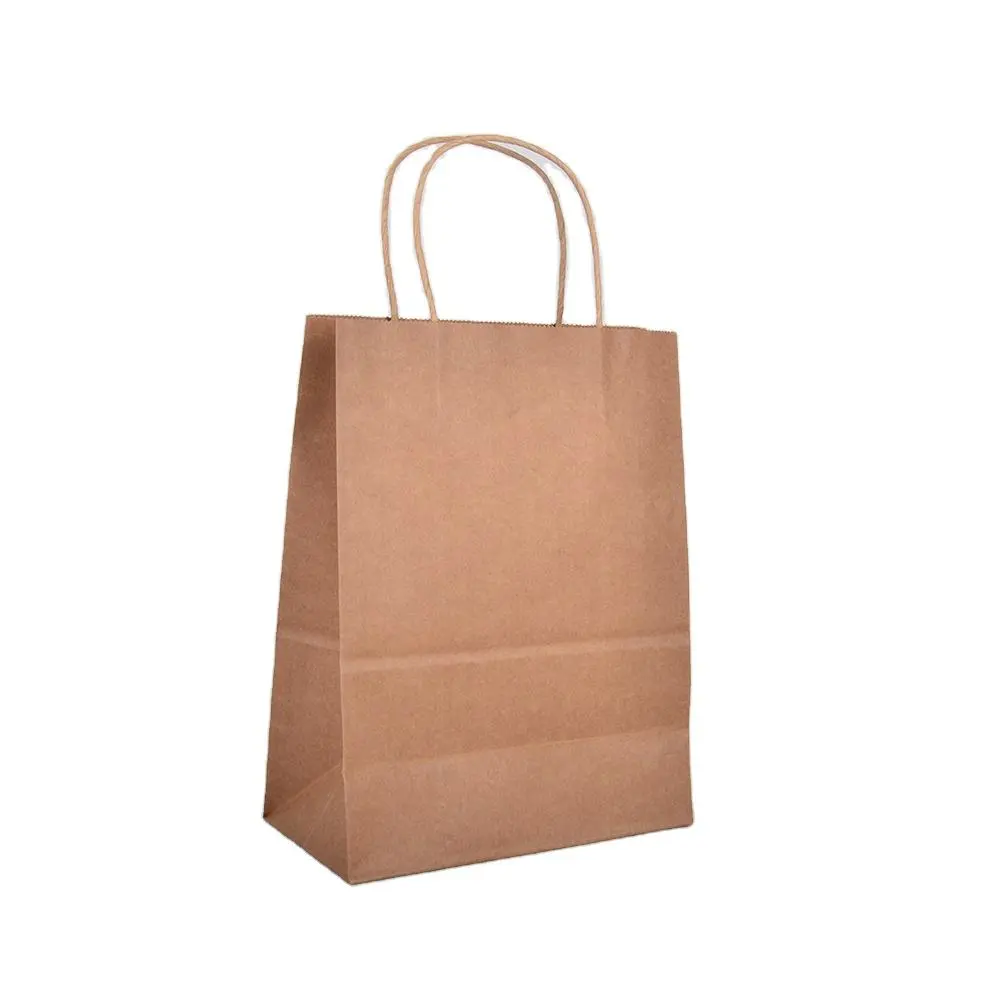 Custom Wholesale Kraft Paper Bag Gift Bag Twisted Handle Shopping Bag - Image 3