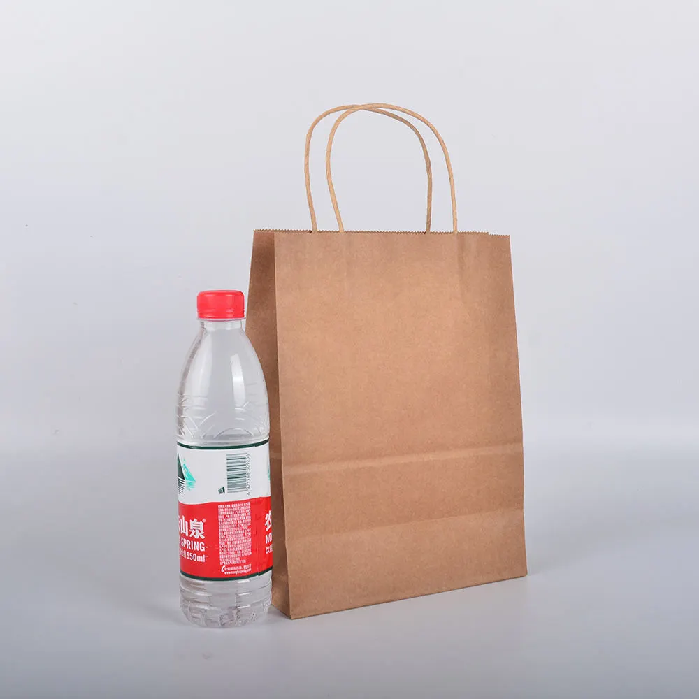 Custom Wholesale Kraft Paper Bag Gift Bag Twisted Handle Shopping Bag - Image 4