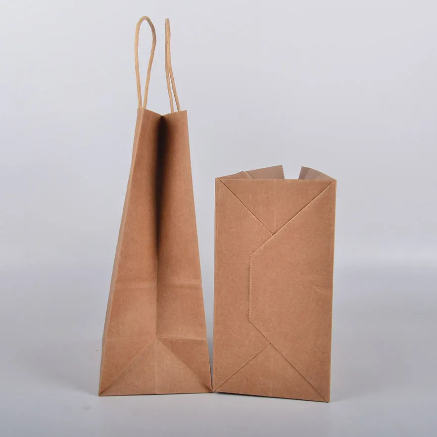 Custom Wholesale Kraft Paper Bag Gift Bag Twisted Handle Shopping Bag - Image 6