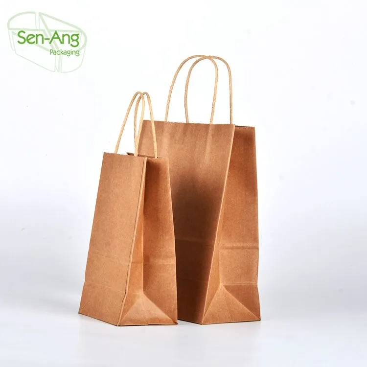 Customized Printing Christmas Party Gift Kraft Paper Bag with Handle