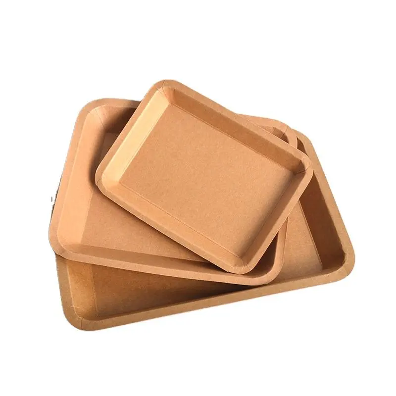 Disposable Eco-Friendly Kraft Paper Plate Bubble Waffle Paper Boat Tray