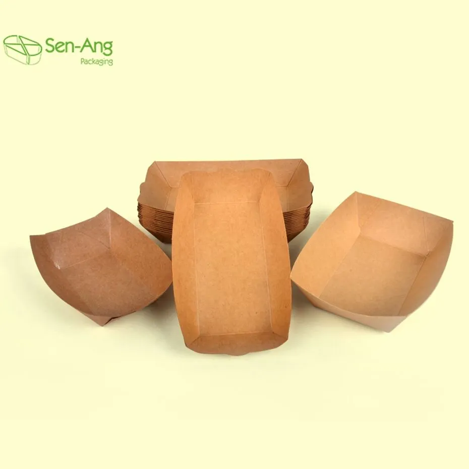 Disposable Cardboard Snack Chicken Takeout Paper Boat Tray