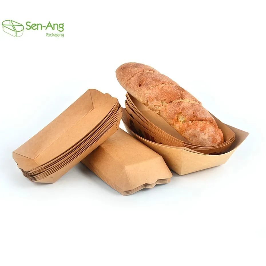 Disposable Cardboard Snack Chicken Takeout Paper Boat Tray - Image 5
