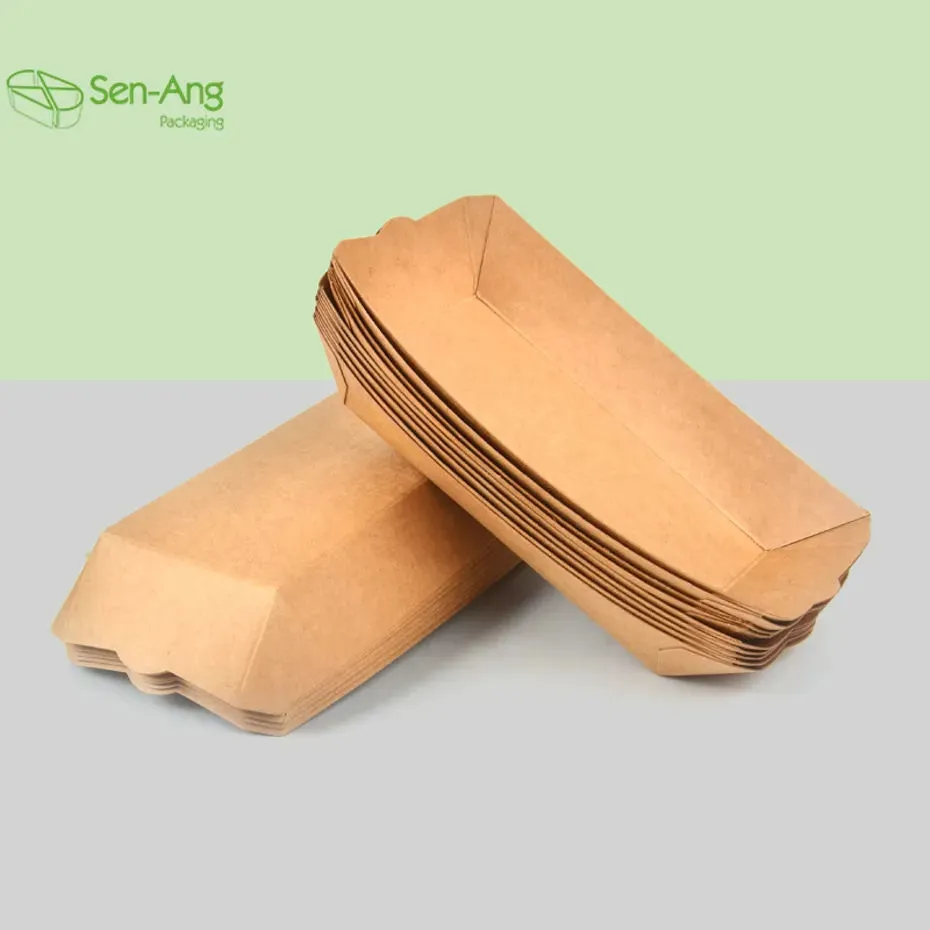 Disposable Kraft Paper Food Boat Take Away Fried Chicken Chips Paper Tray - Image 7