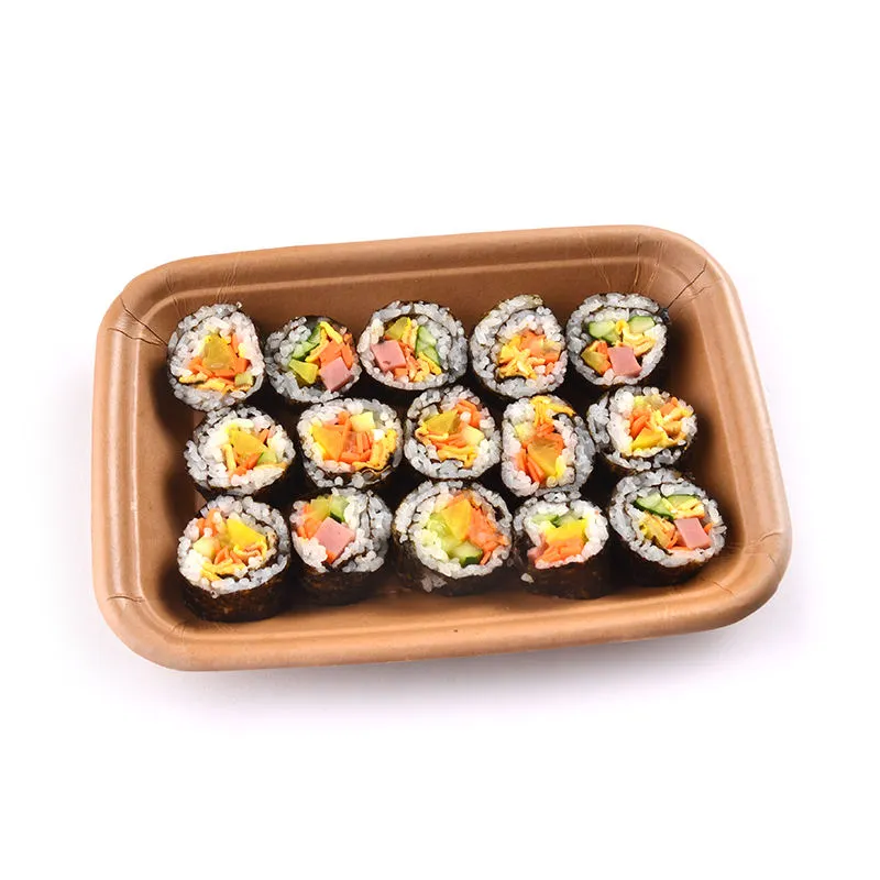 Disposable Kraft Paper Serving Tray Boat Shape Snack Tray