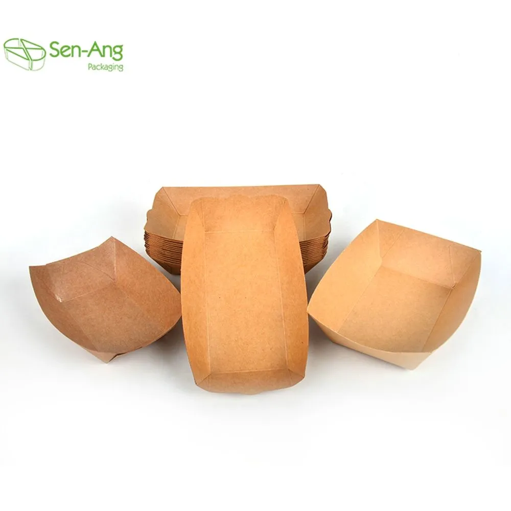 High Quality Disposable Cookie Snack Food Container Kraft Paper Tray