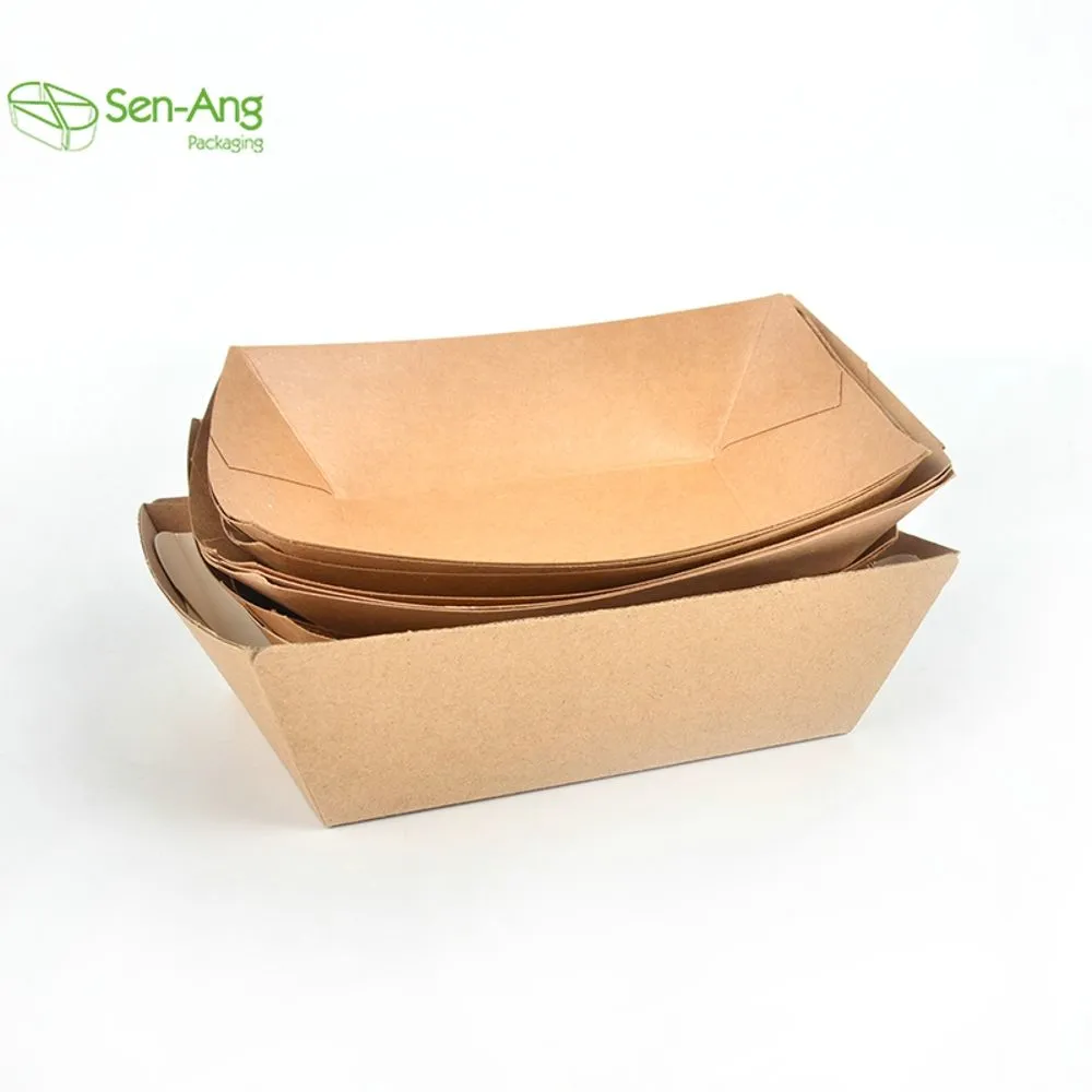 New Design Disposable Fast Food Snack French Fry Kraft Paper Boat Tray - Image 11