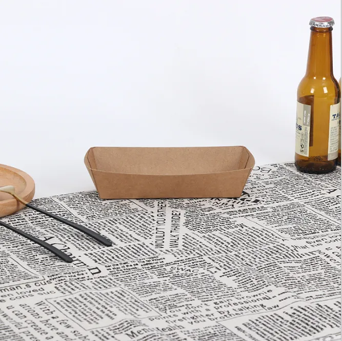 The New Listing Kraft Paper Boat Disposable Biodegradable Take Away Tray - Image 7