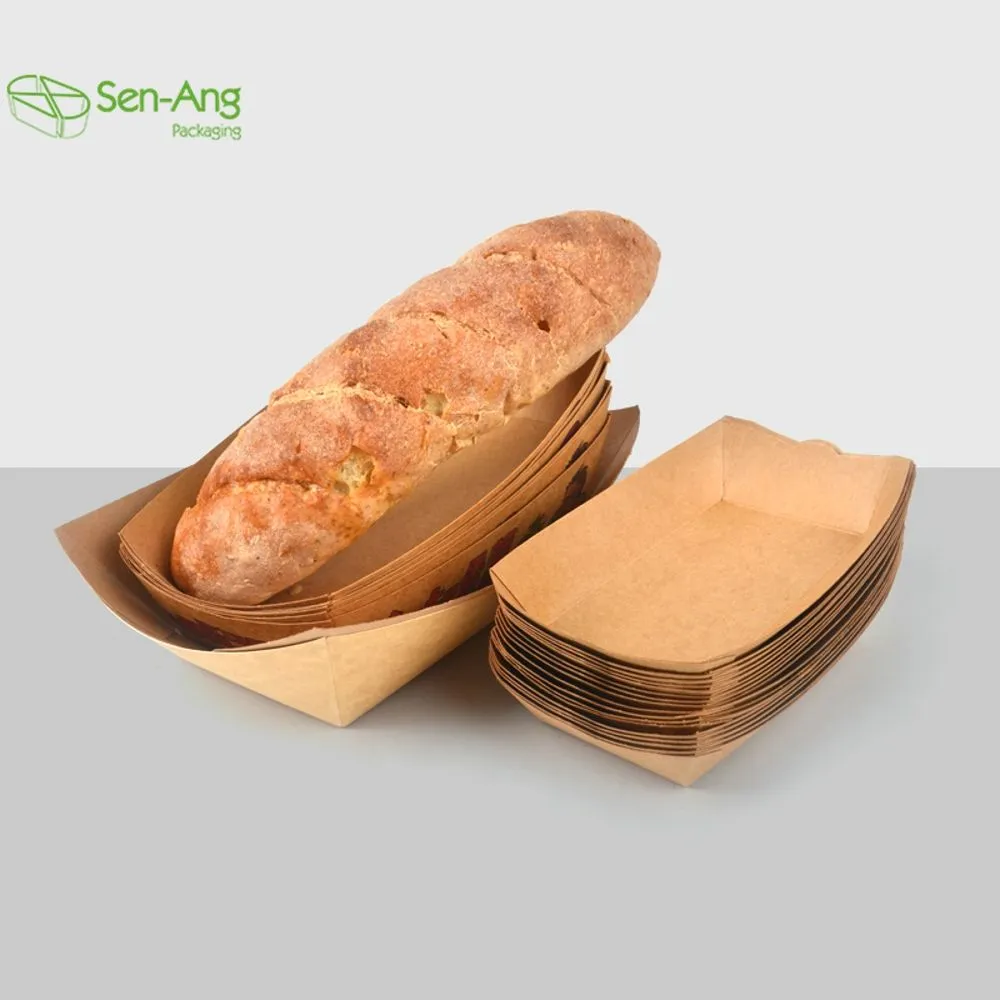 Promotion Kraft Ship Type Paper Tray Takeaway Boat Shape Tray - Image 5