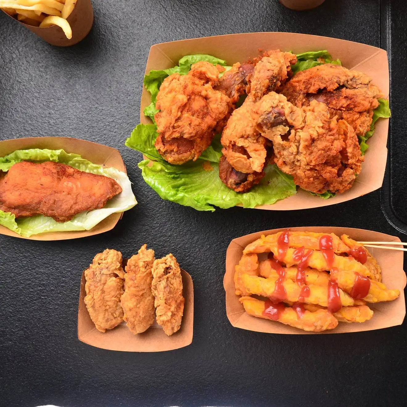 Promotion Kraft Ship Type Paper Tray Takeaway Boat Shape Tray - Image 7