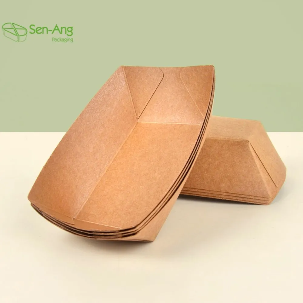Promotion Kraft Ship Type Paper Tray Takeaway Boat Shape Tray - Image 8