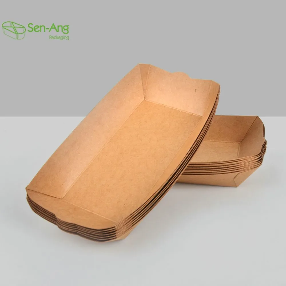 Promotion Kraft Ship Type Paper Tray Takeaway Boat Shape Tray - Image 9
