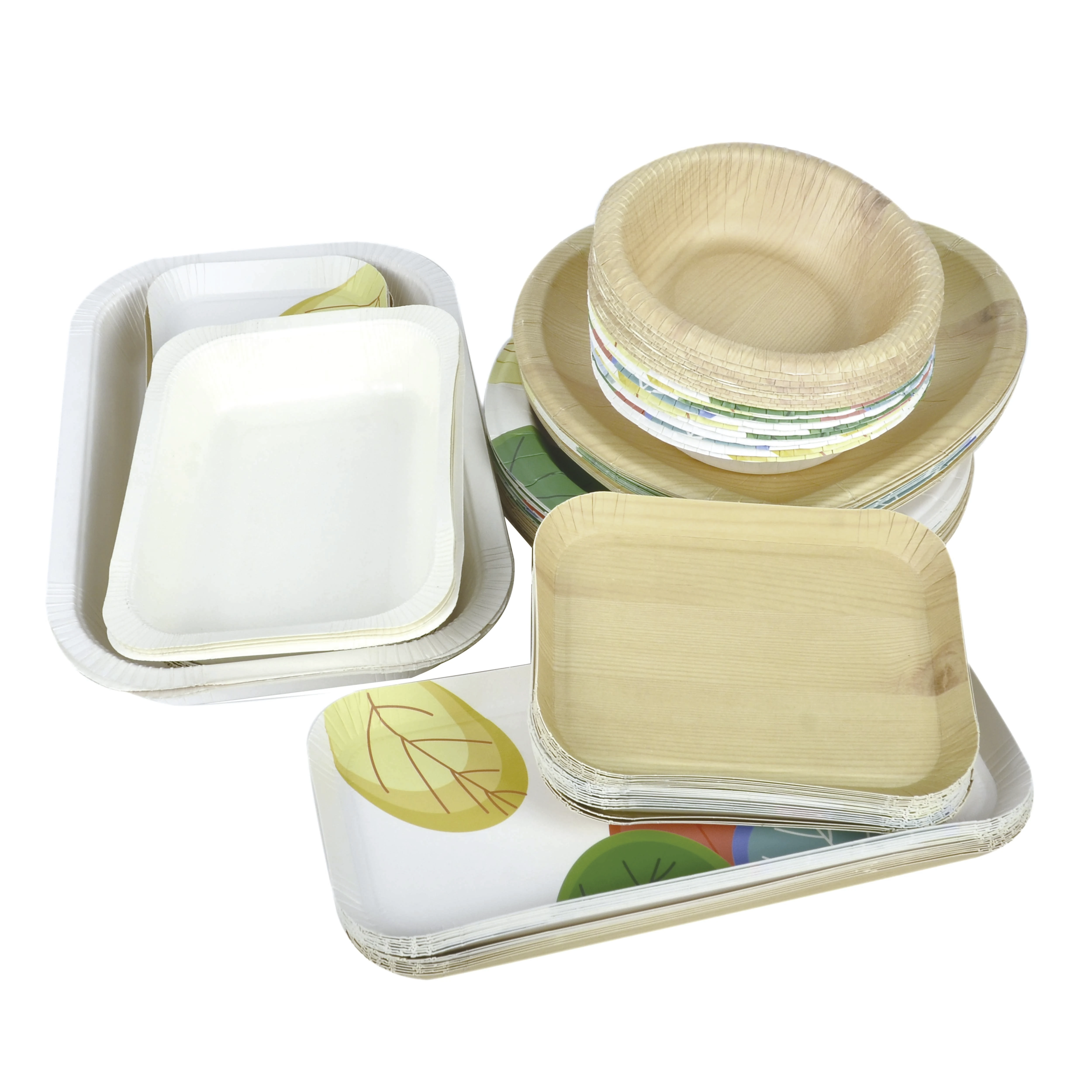 Customized Paper Plate & Bowl Series DIsposable Paper Food Packaging