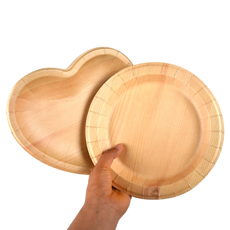 Customized Wood Grain Paper Plate Disposable Paper Plate for Food - Image 5