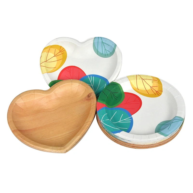 Customized Wood Grain Paper Plate Disposable Paper Plate for Food - Image 10