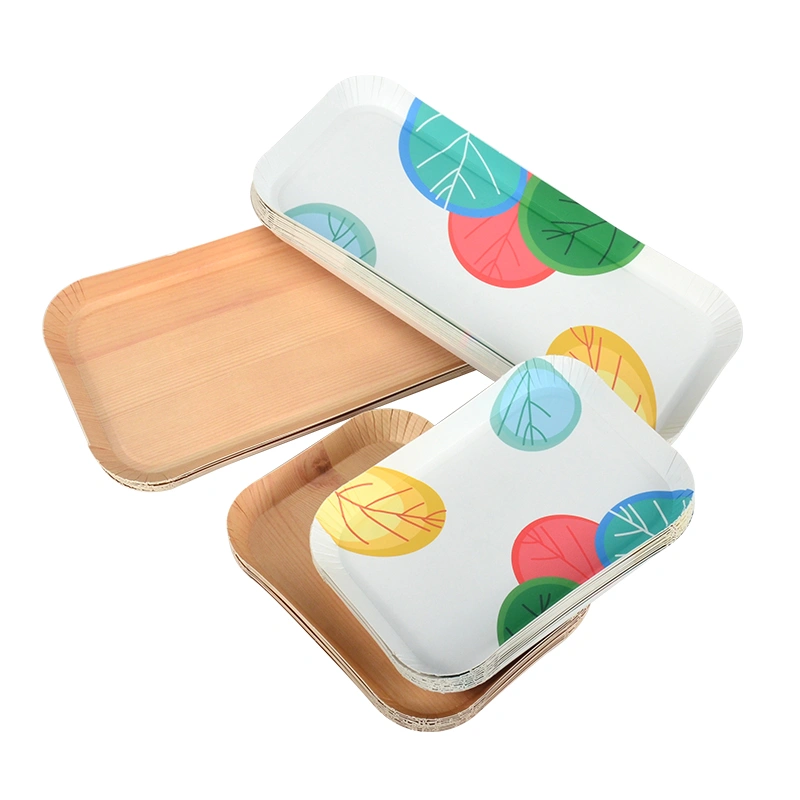 Wholesale Custom Disposable Biodegradable Paper Plate Floral Cake Birthday Plate