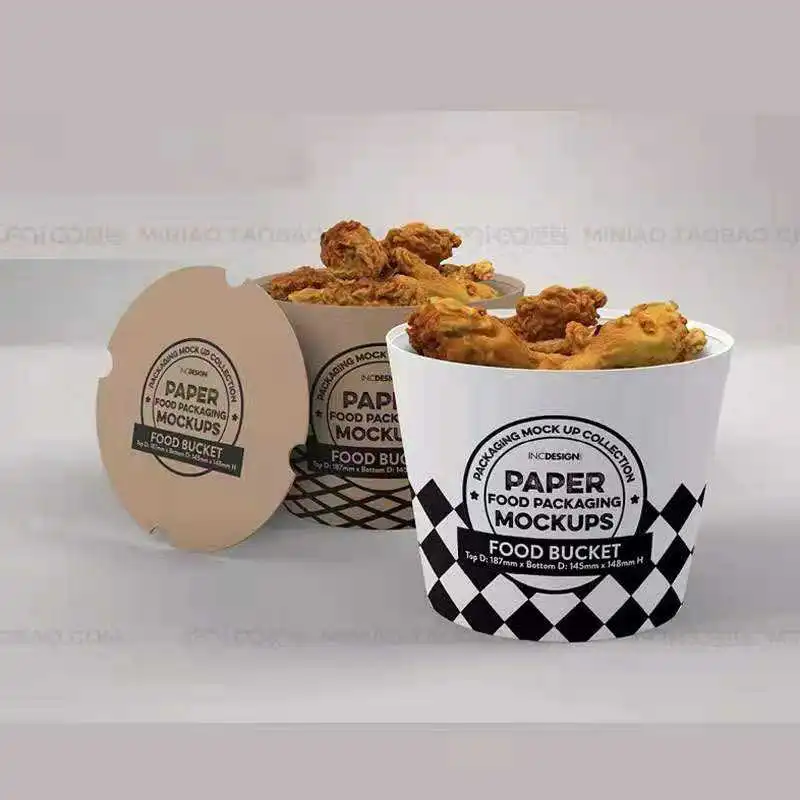 Customized Disposable Paper Fried Chicken Buckets with Lid - Image 6