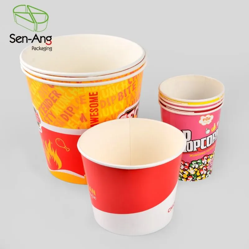 Disposable Paper Chicken Buckets Fried Chicken Buckets with Lid
