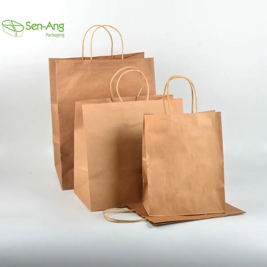 Customized Takeaway Fashion with Handle Zipper Kraft Paper Bag