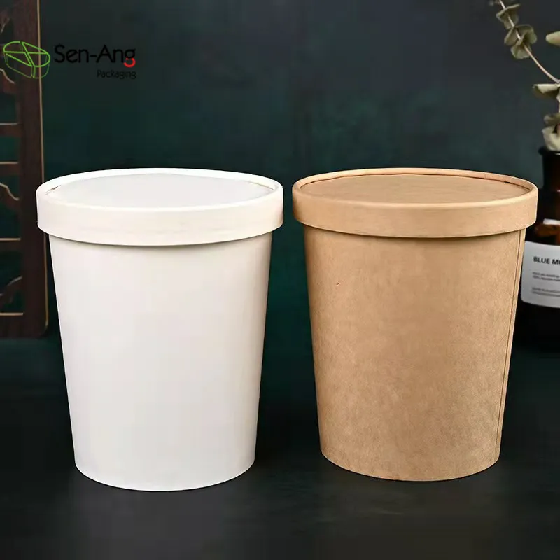 Disposable Eco Friendly 20oz 26oz 32oz Kraft Paper Bowl - Image 7