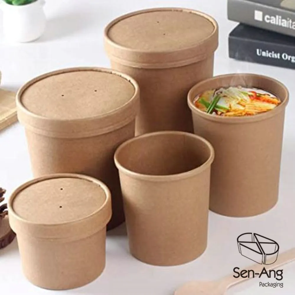 Factory Single Wall Takeaway Soup Bucket Paper Salad Bowl
