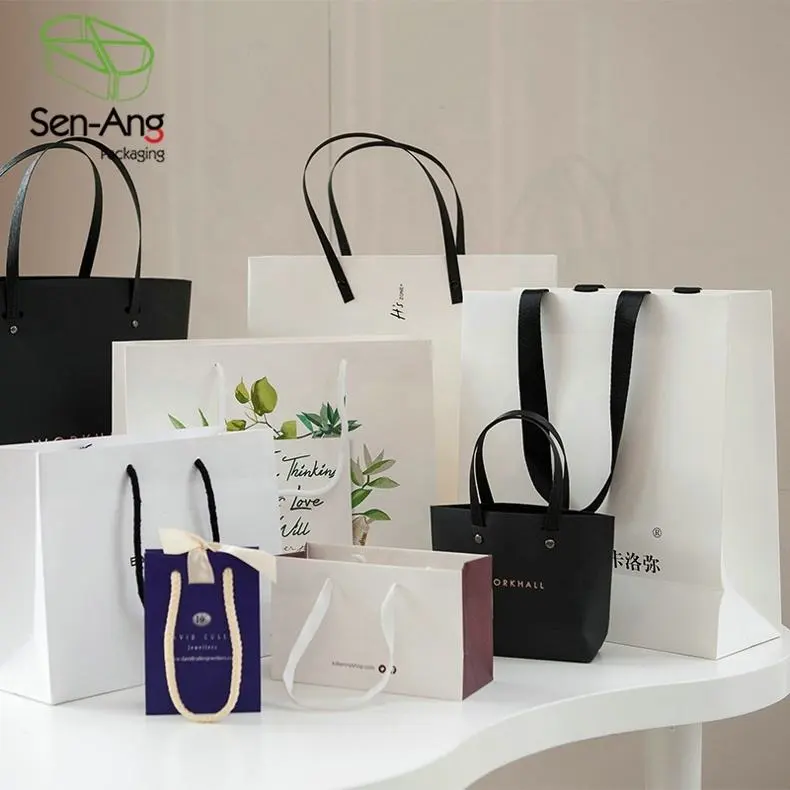 Kraft Square Bottom Luxury Shopping Paper Bag with Logo