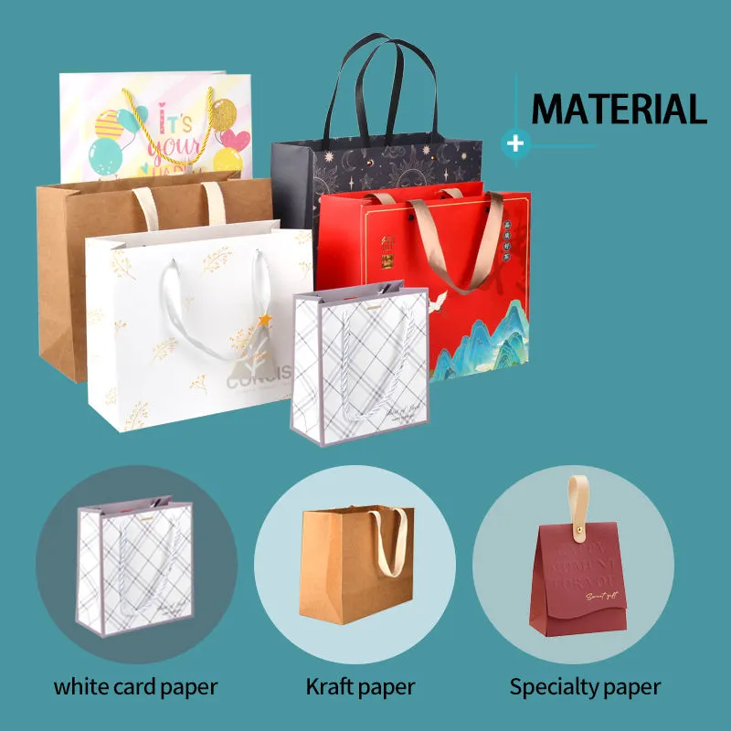 Kraft Square Bottom Luxury Shopping Paper Bag with Logo - Image 4