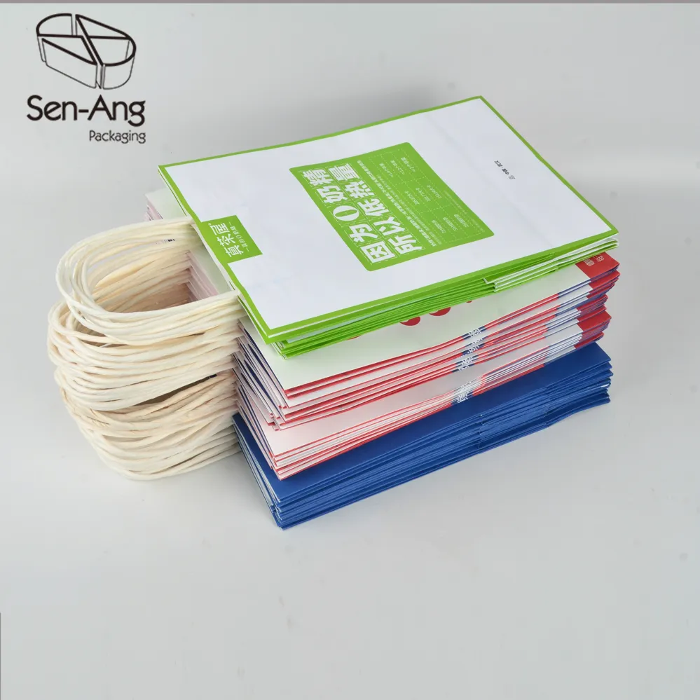 Recyclable Handle Stand Kraft Own Logo Wax Paper Bag