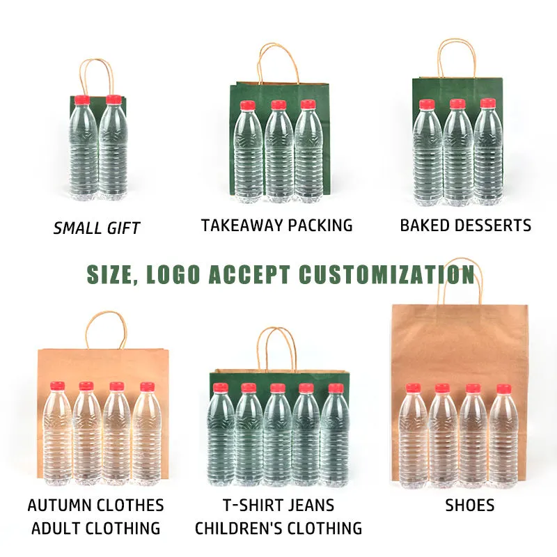 Recyclable Handle Stand Kraft Own Logo Wax Paper Bag - Image 5