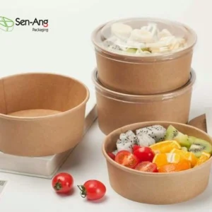 Rectangle Disposable Bucket Multi Size Kraft Salad Soup Paper Bowl