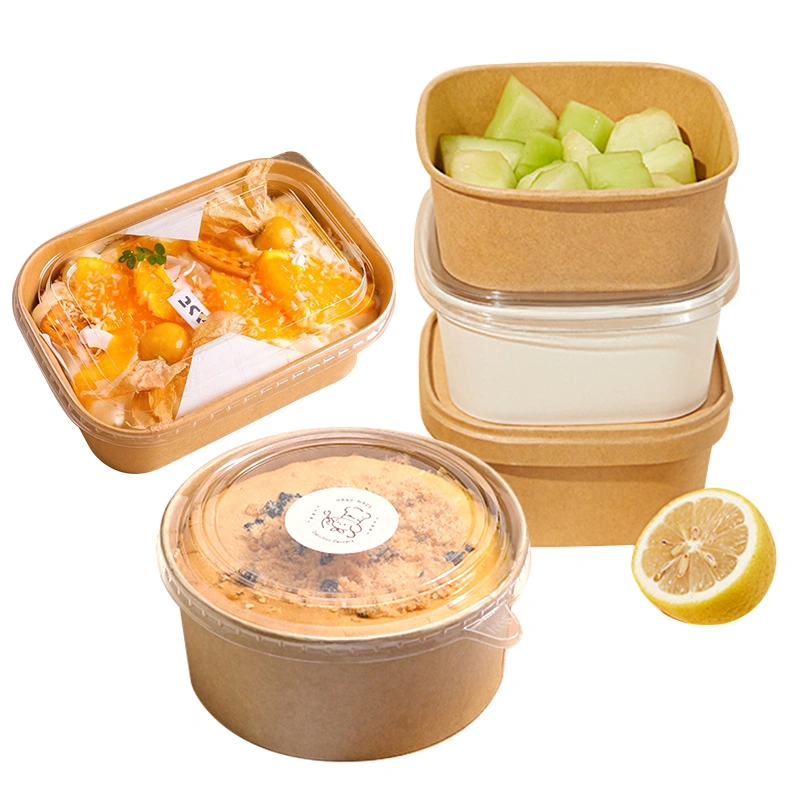 Food Grade Baking Paper Bowl Takeaway High Temperature Fast Food Paper Bowl with Lids - Image 6
