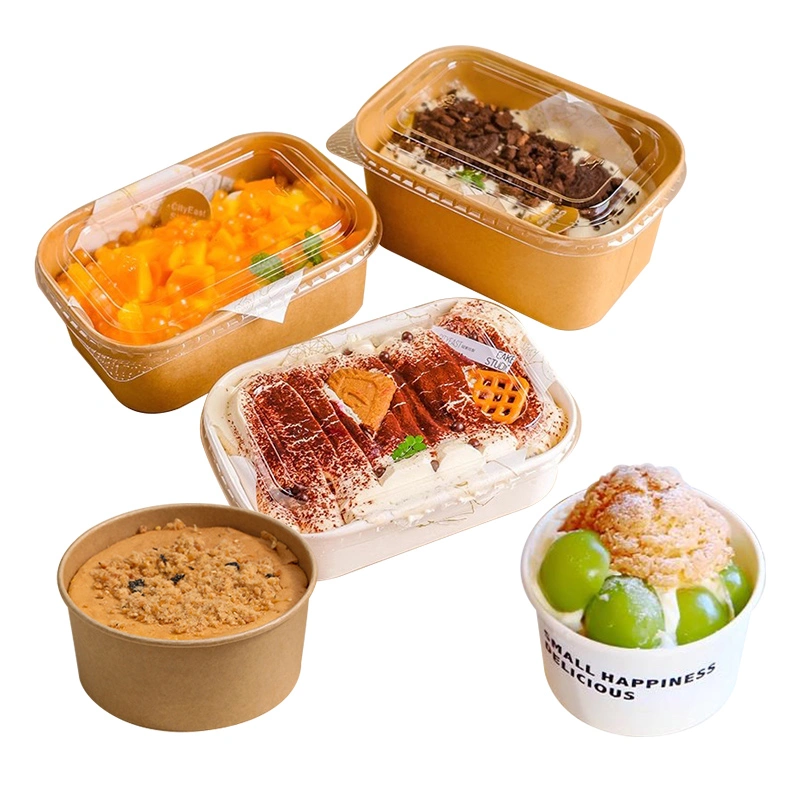Food Grade Baking Paper Bowl Takeaway High Temperature Fast Food Paper Bowl with Lids - Image 9