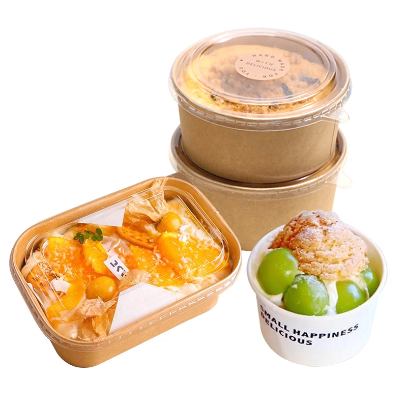 Food Grade Baking Paper Bowl Takeaway High Temperature Fast Food Paper Bowl with Lids - Image 12