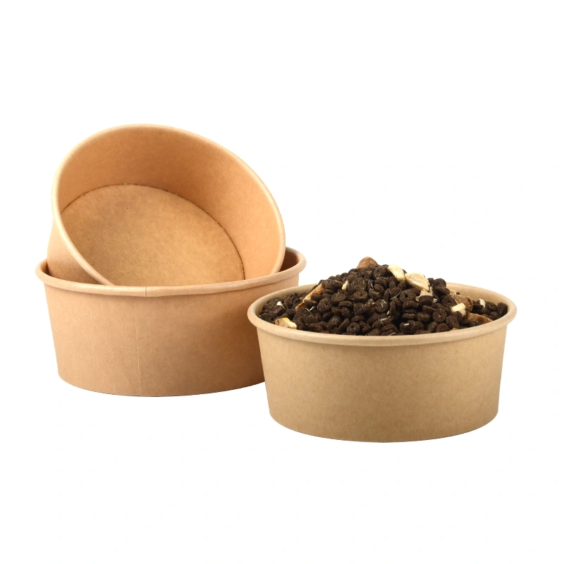 Dog Food Bowl Customized Disposable Kraft Paper Bowl for Pet Food