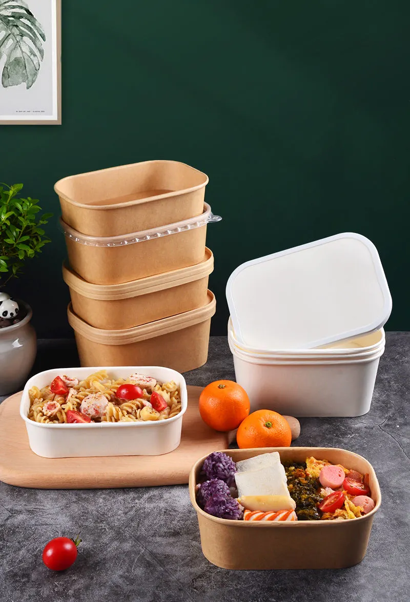 Disposable Carry Out Kraft Take Away Food Paper Bowl - Image 3
