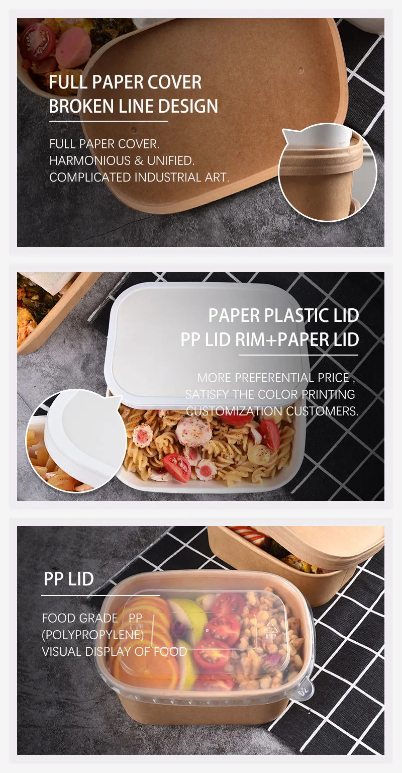 Disposable Carry Out Kraft Take Away Food Paper Bowl - Image 7