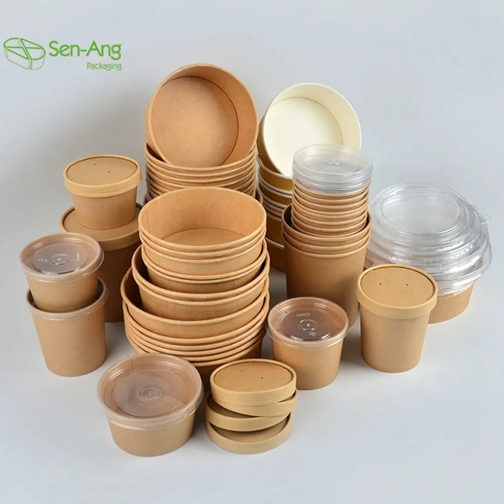 Square Takeaway Pulp with Lid Kraft Salad Paper Bowl - Image 6