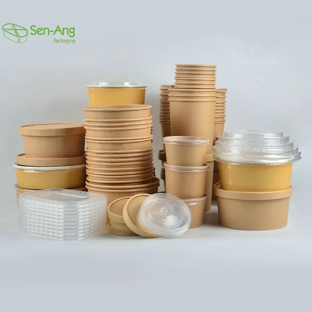 Square Takeaway Pulp with Lid Kraft Salad Paper Bowl - Image 7