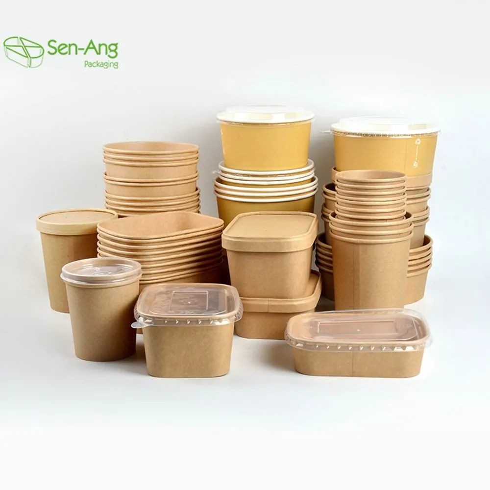 Good Quality Salad Mixing Waterproof Thickened Paper Bowl with Lid - Image 3