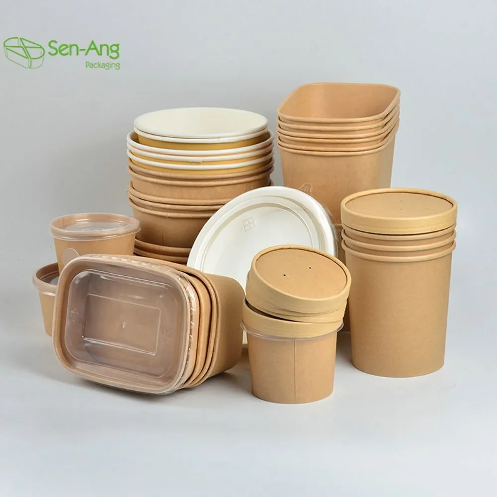 Good Quality Salad Mixing Waterproof Thickened Paper Bowl with Lid - Image 4