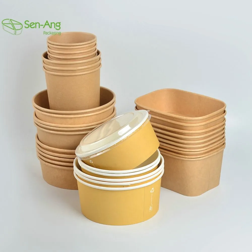 Good Quality Salad Mixing Waterproof Thickened Paper Bowl with Lid - Image 5