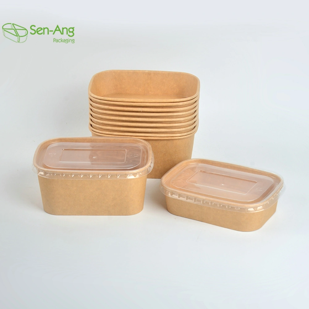 Takeaway Salad Round Square Rectangular 1300ml Kraft Paper Bowl