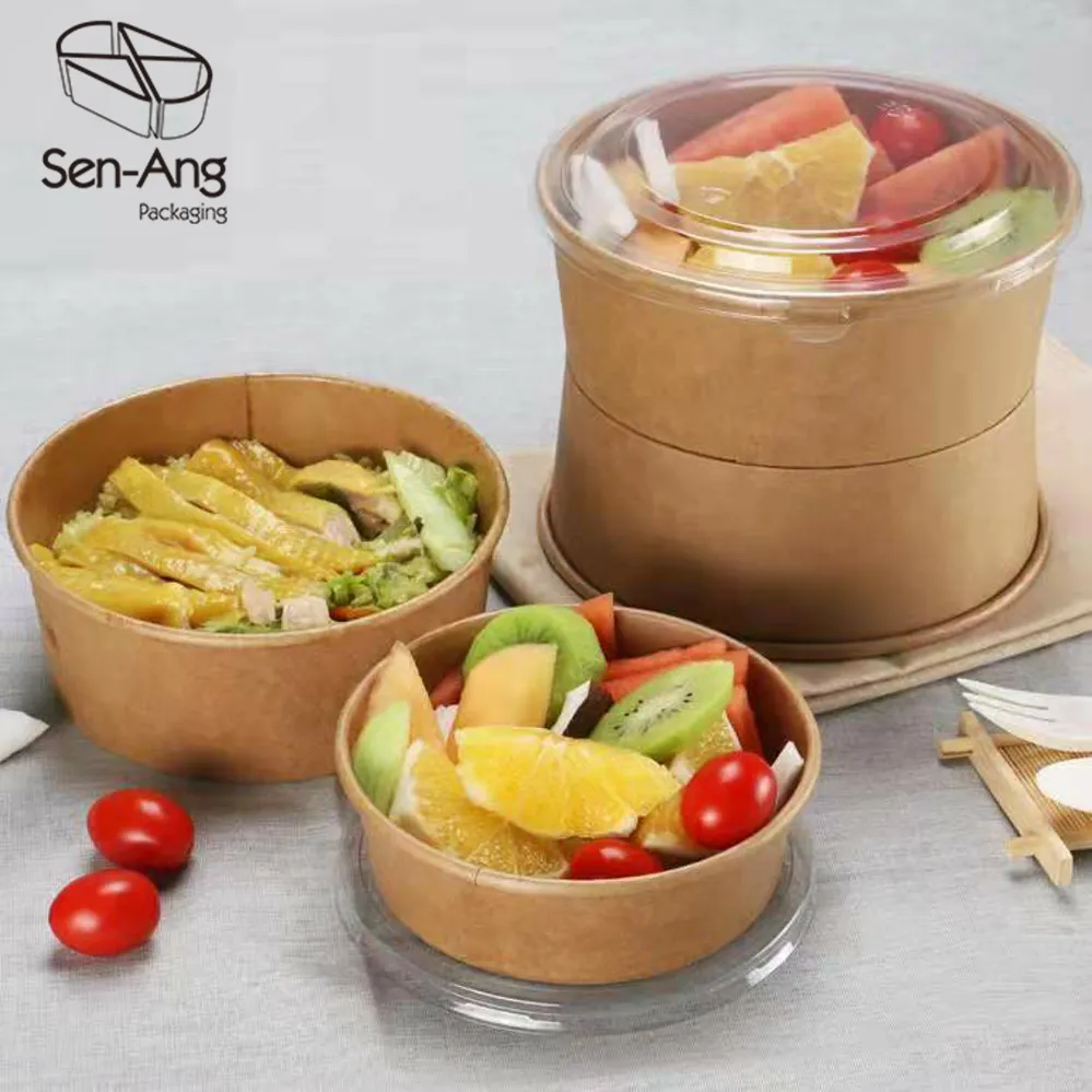 Wholesale Waterproof Microwavable Mixing Paper Salad Bowl