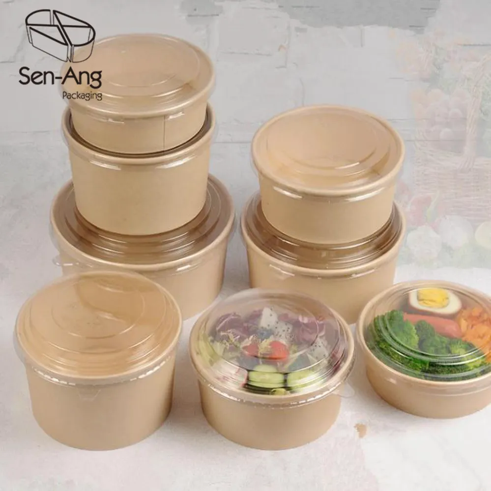 New Style Round Packaging Leakproof Salad Paper Bowl