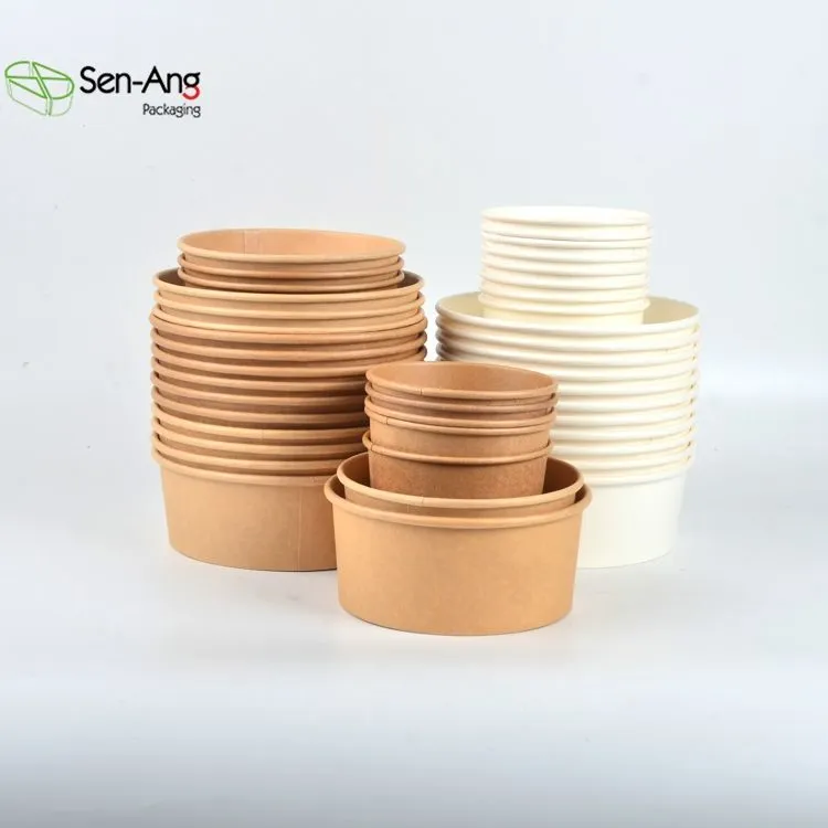 Good Quality Disposable Kraft Paper Salad Bowl Soup Bowl - Image 3