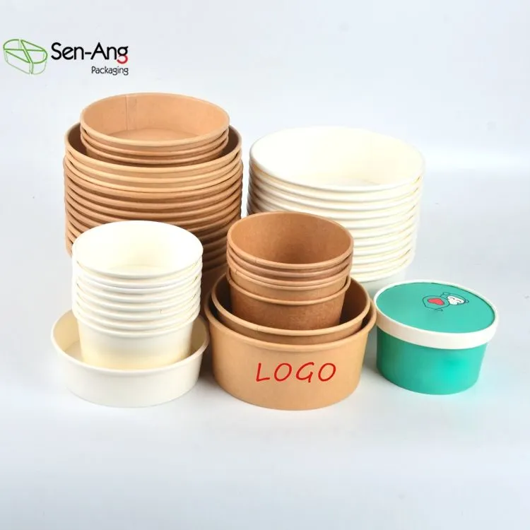 Good Quality Disposable Kraft Paper Salad Bowl Soup Bowl - Image 4