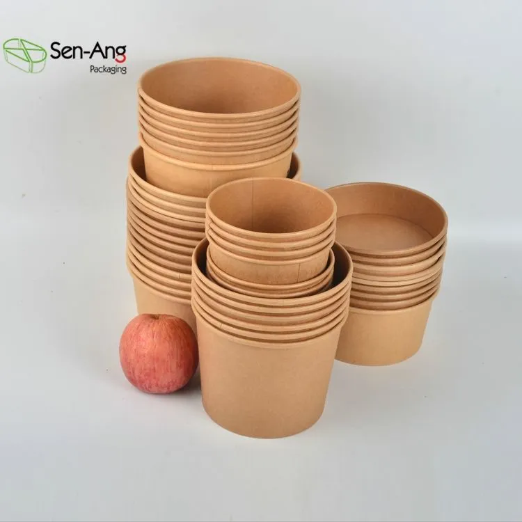 Good Quality Disposable Kraft Paper Salad Bowl Soup Bowl - Image 8