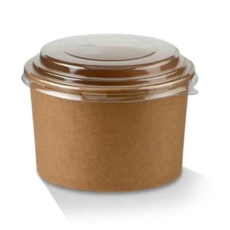 Disposable Printable Microwaveable Round Kraft Paper Salad Bowl
