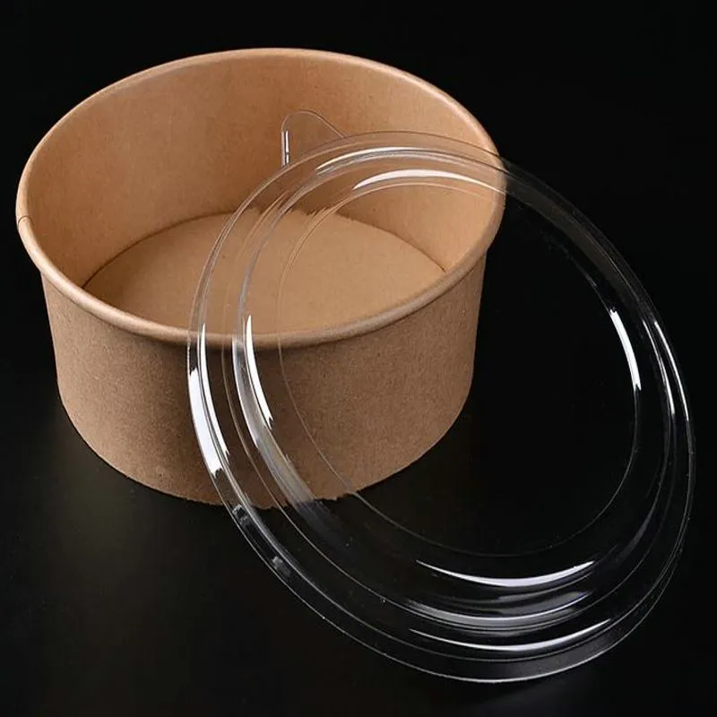 Disposable Printable Microwaveable Round Kraft Paper Salad Bowl - Image 3